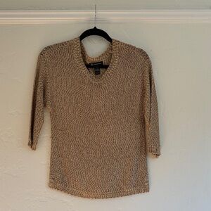 INC International Concepts V-Neck Sweater in Beige